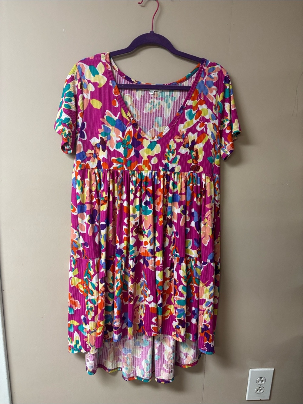Blakely Babydoll Multi Floral V-Neck Twirl Dress S/M L